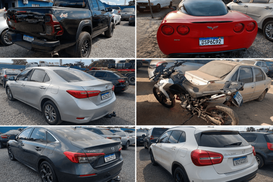 Leilão do Tribunal de Justiça de Goiás Caminhonetes, Carros de Luxo e Motos a Partir de R$ 2 Mil
